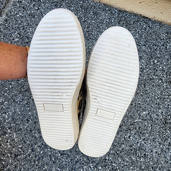 Roper Leather Animal Print Calf Hair Slip-on Loafer Flat Sneakers 8.5 - Picture 6 of 9